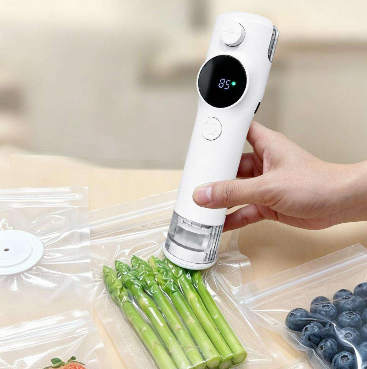 Portable Mini Vacuum Sealer – USB Rechargeable Automatic Food Saver with LED Indicator