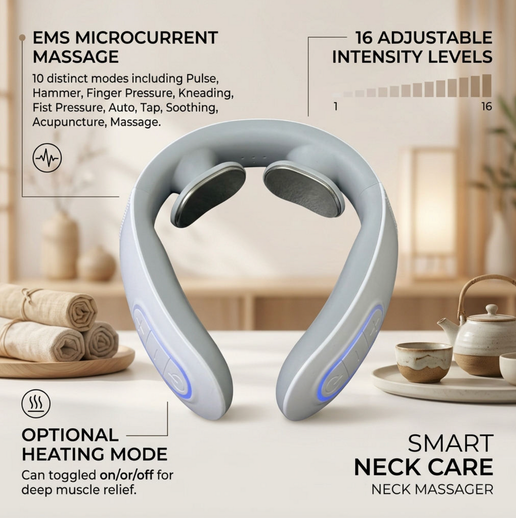 Smart EMS Neck Massager – Portable Electric Neck Relaxation & Massage Device
